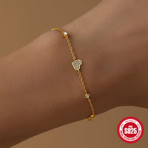 Sterling Silver Heart-shaped Bracelet