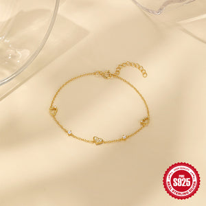 Sterling Silver Heart-shaped Bracelet